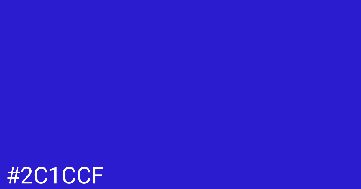 Hex color #2c1ccf graphic