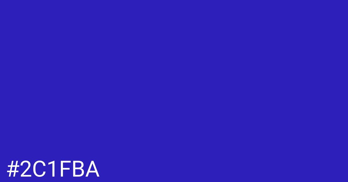 Hex color #2c1fba graphic