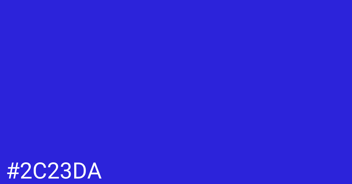 Hex color #2c23da graphic