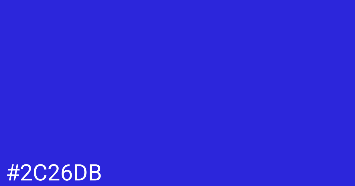 Hex color #2c26db graphic