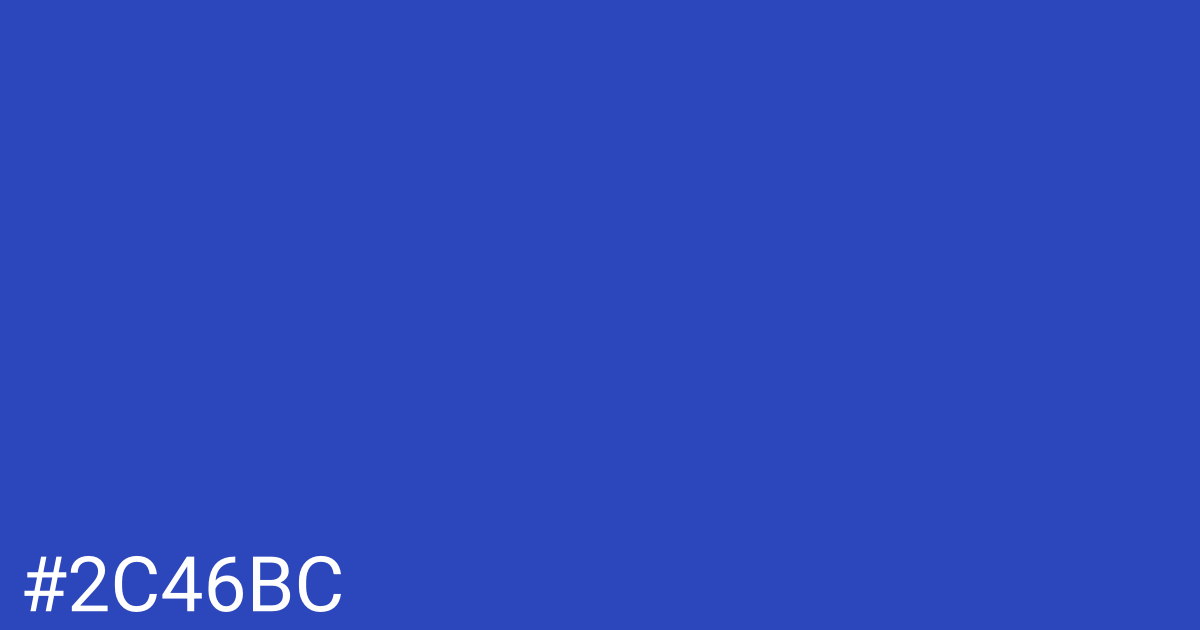 Hex color #2c46bc graphic