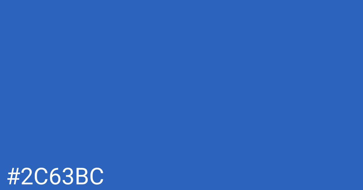 Hex color #2c63bc graphic