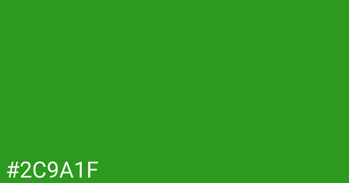 Hex color #2c9a1f graphic