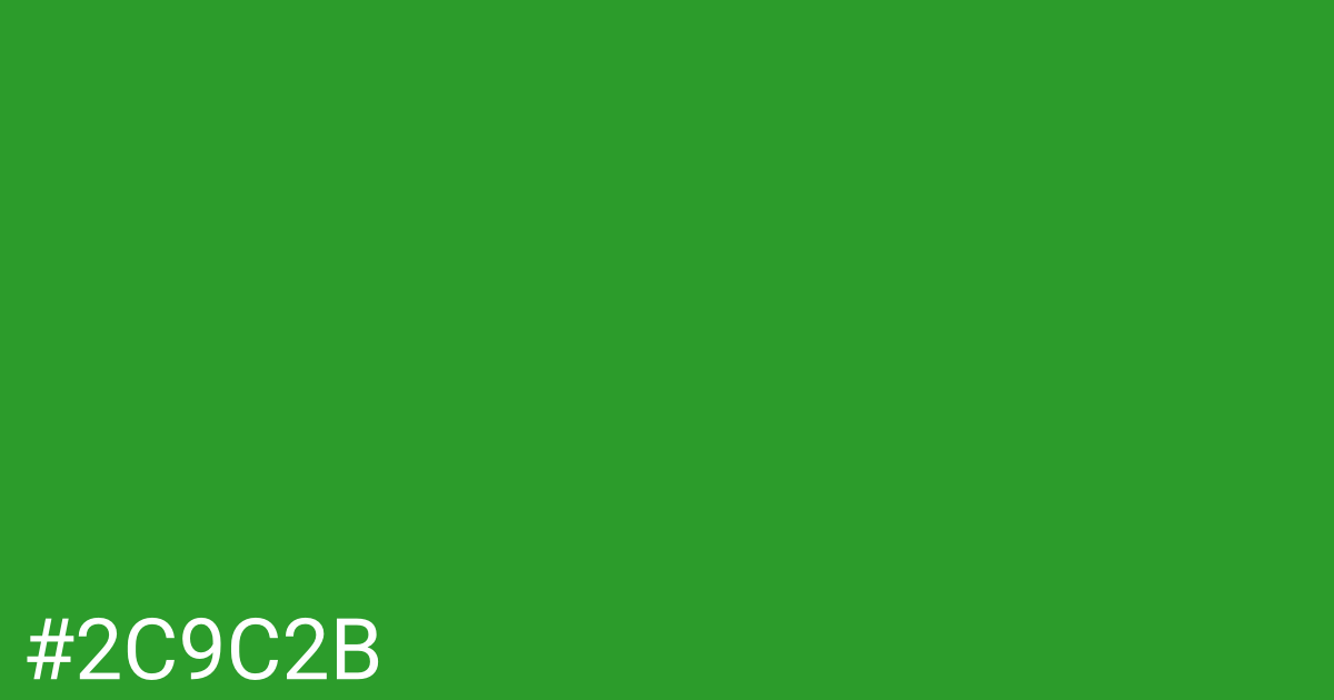 Hex color #2c9c2b graphic
