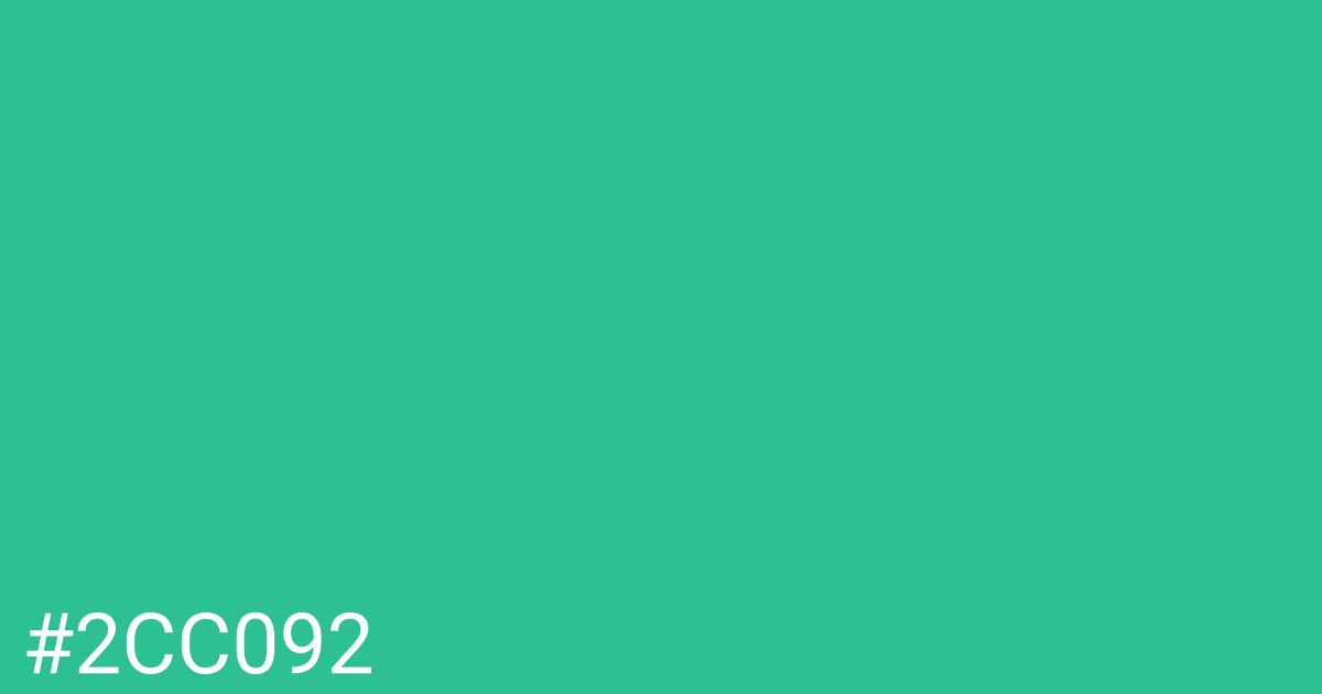 Hex color #2cc092 graphic