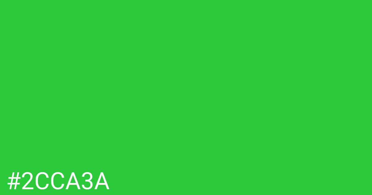 Hex color #2cca3a graphic
