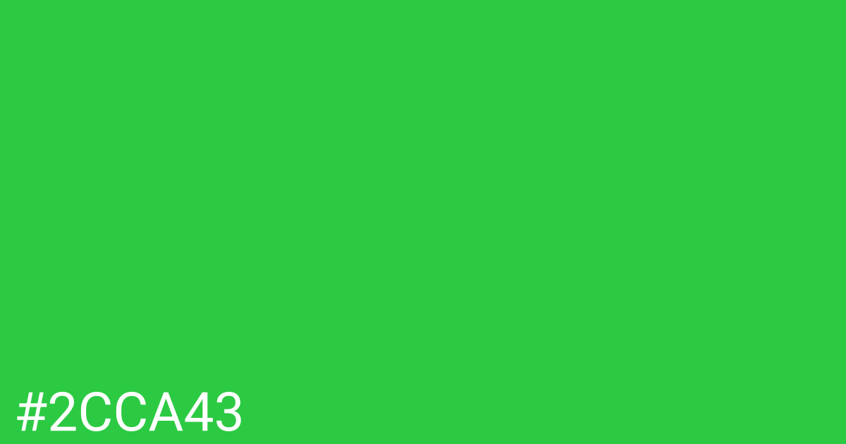 Hex color #2cca43 graphic