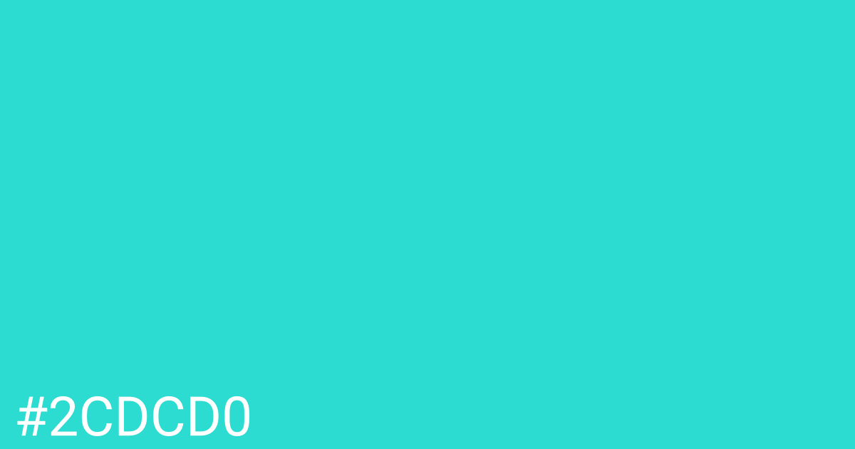 Hex color #2cdcd0 graphic