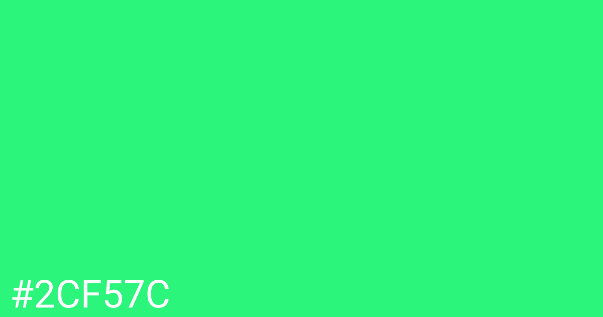 Hex color #2cf57c graphic