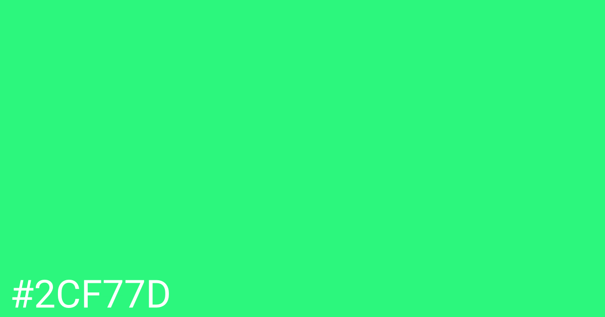 Hex color #2cf77d graphic