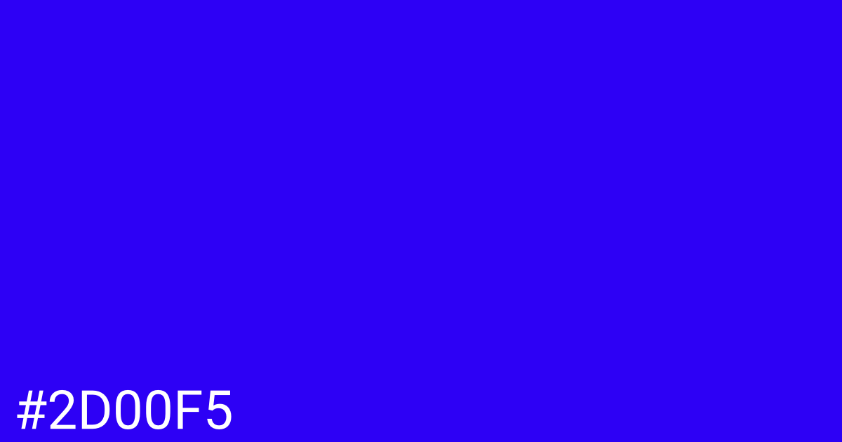 Hex color #2d00f5 graphic