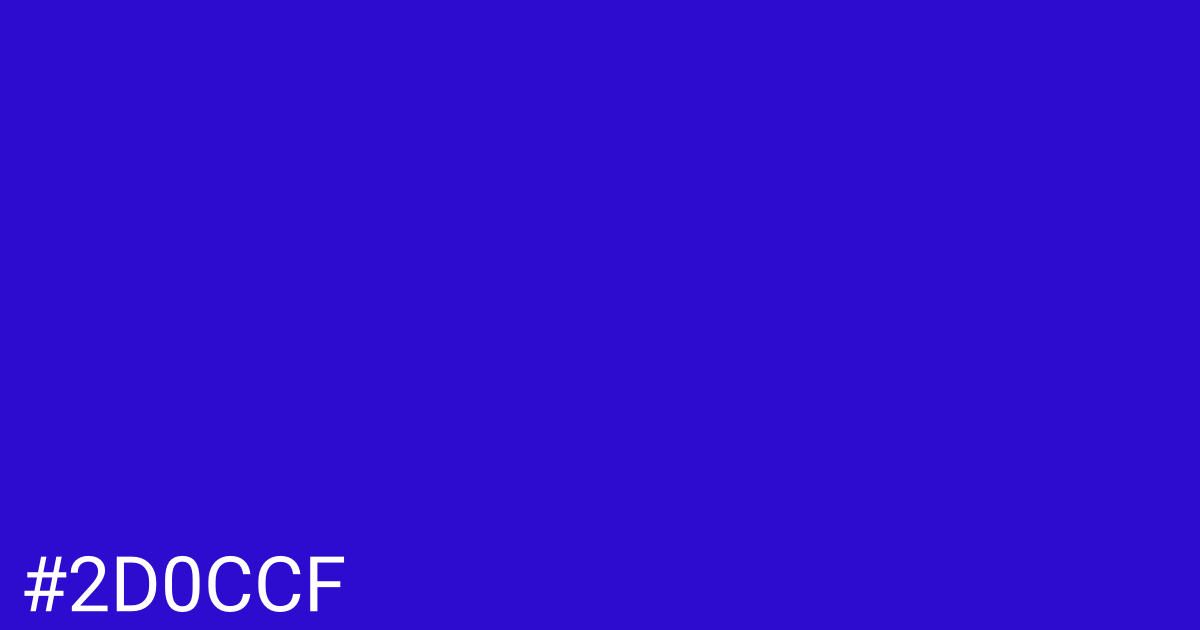 Hex color #2d0ccf graphic