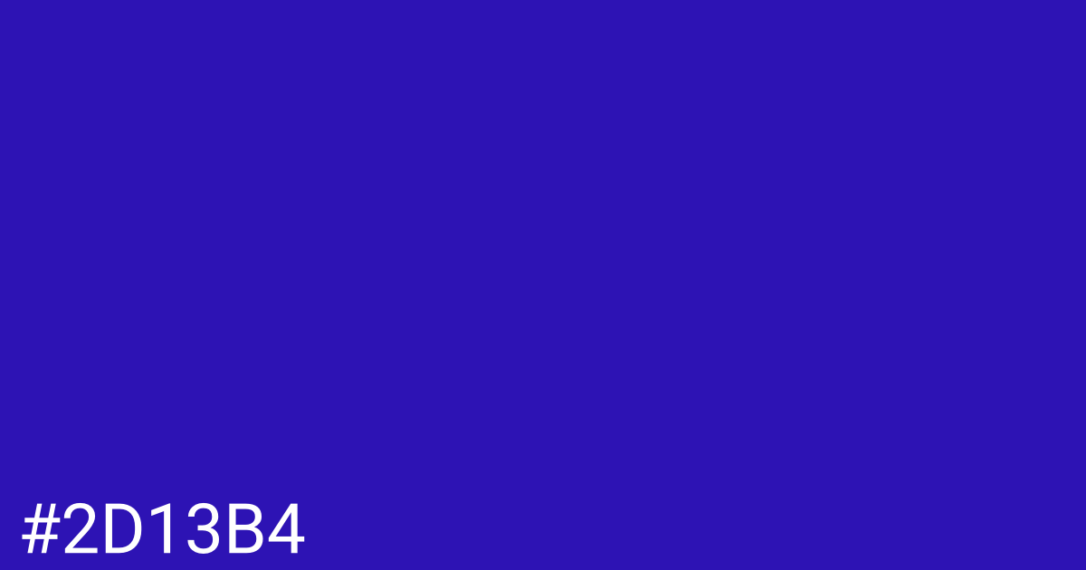 Hex color #2d13b4 graphic