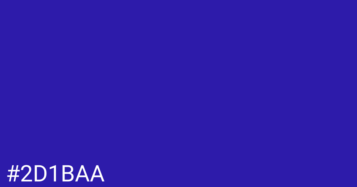 Hex color #2d1baa graphic