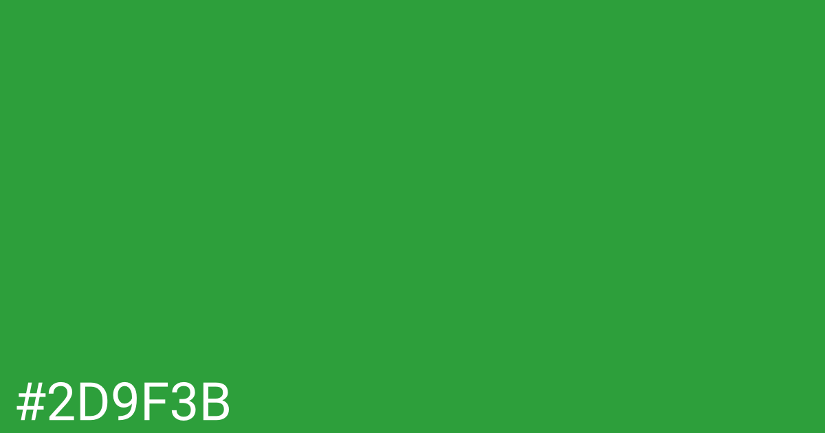 Hex color #2d9f3b graphic
