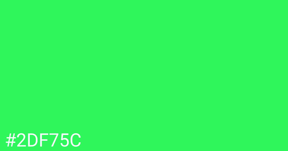 Hex color #2df75c graphic