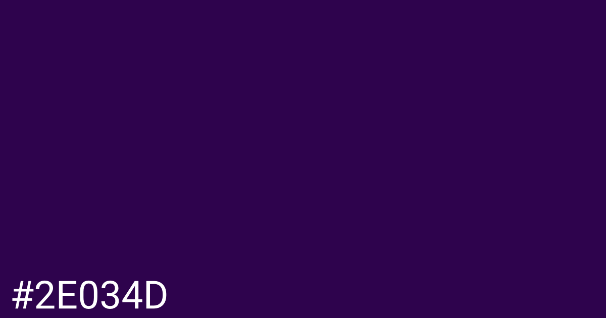 Hex color #2e034d graphic