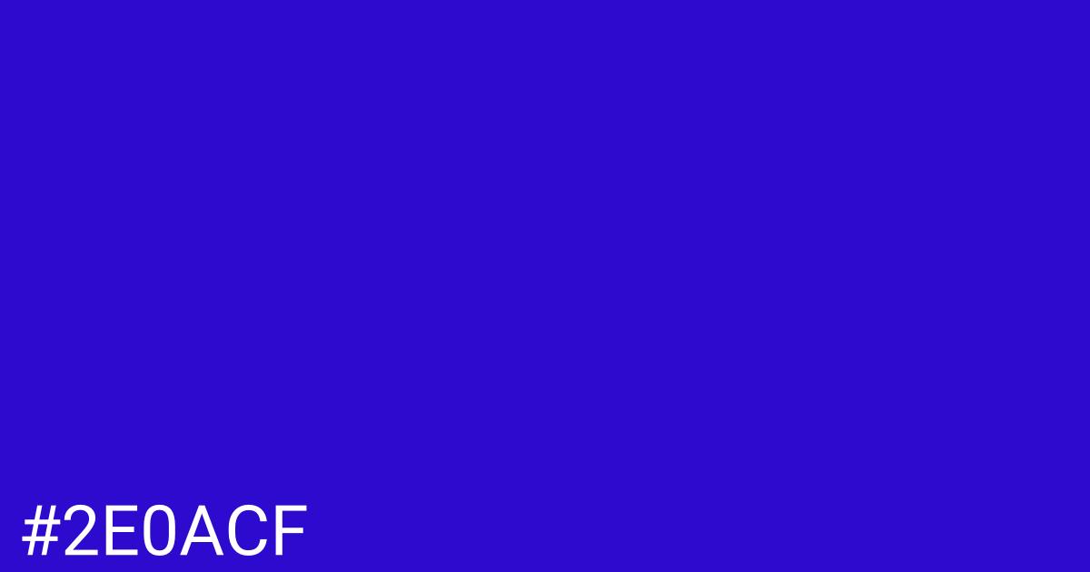 Hex color #2e0acf graphic