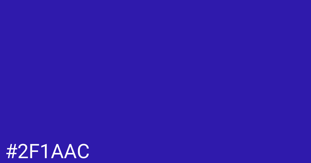Hex color #2f1aac graphic