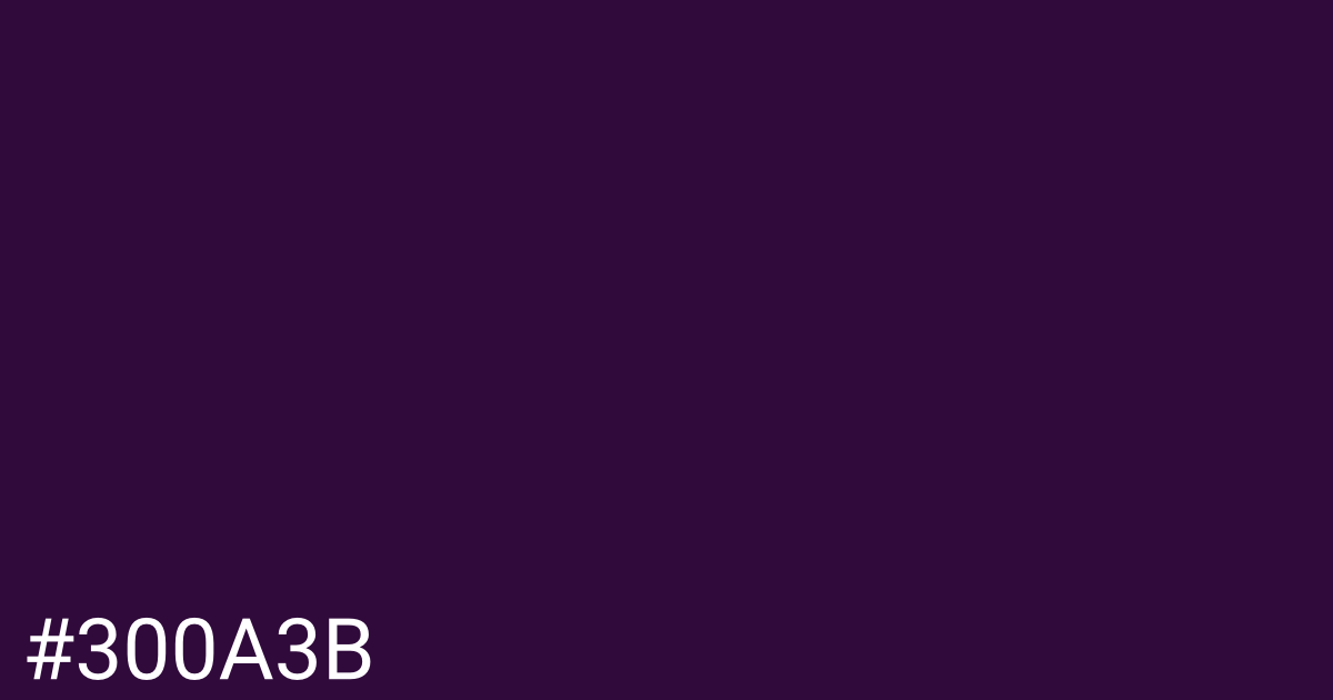 Hex color #300a3b graphic