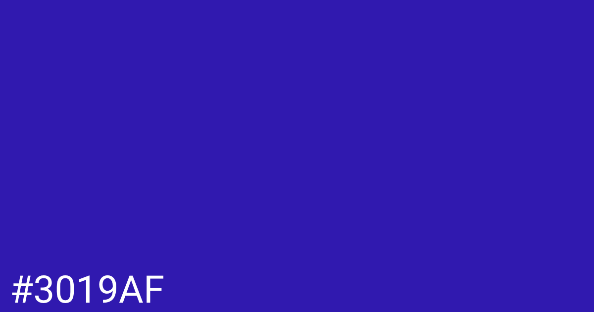 Hex color #3019af graphic