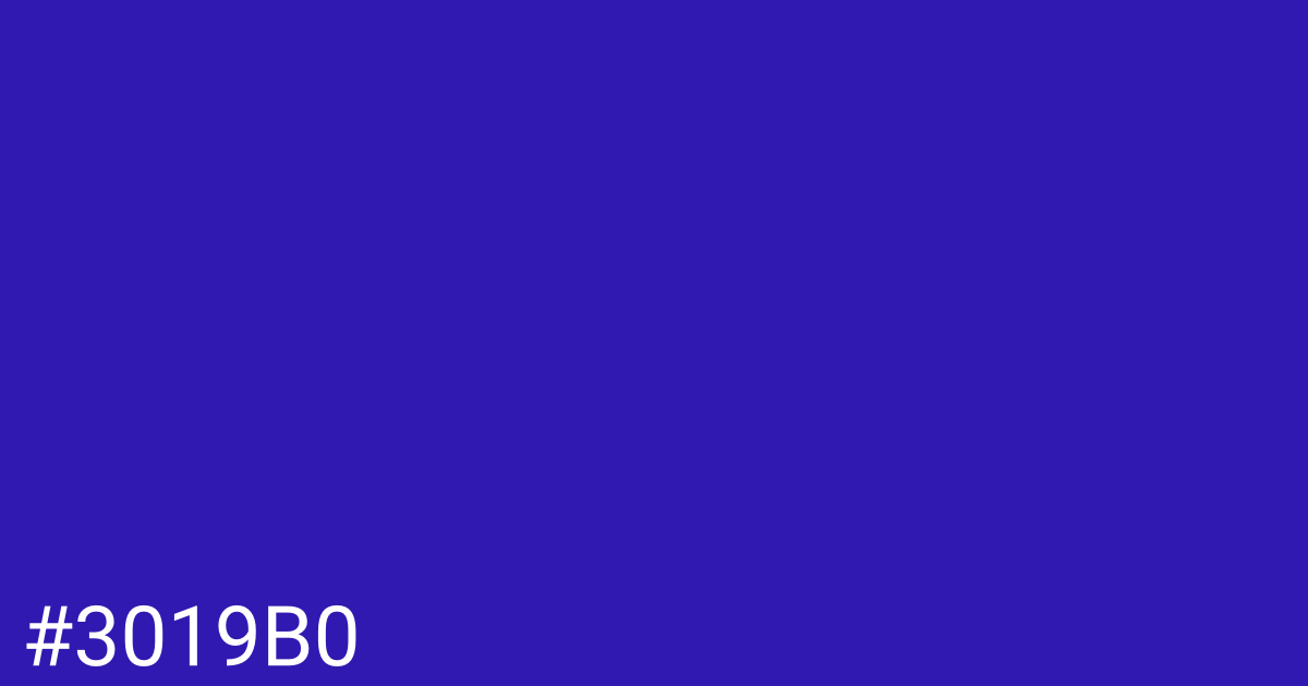 Hex color #3019b0 graphic