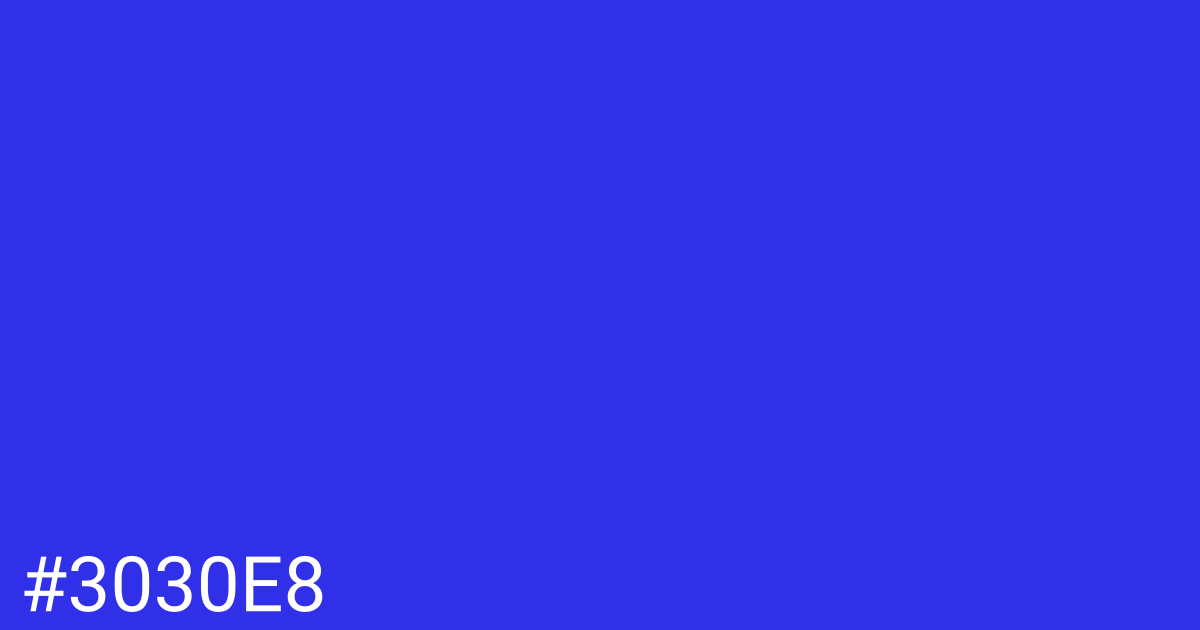 Hex color #3030e8 graphic