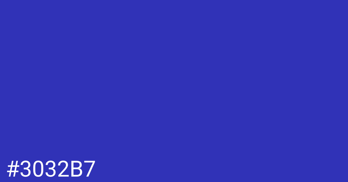 Hex color #3032b7 graphic