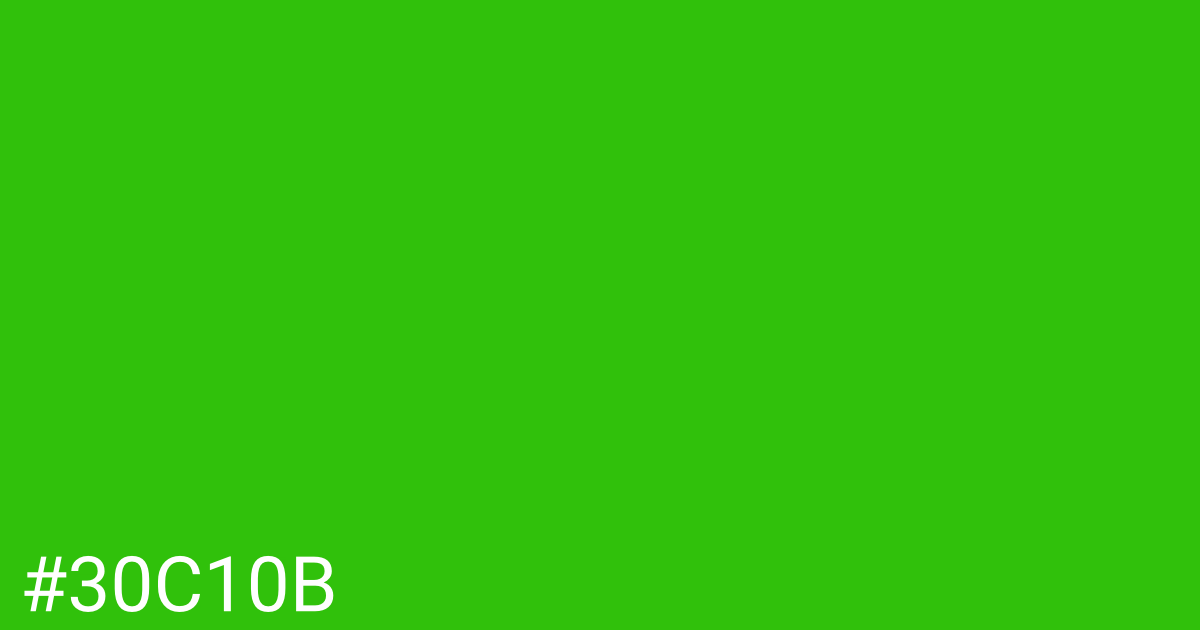 Hex color #30c10b graphic