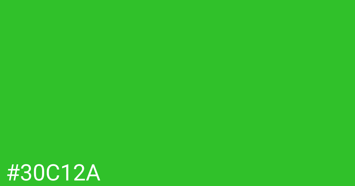 Hex color #30c12a graphic