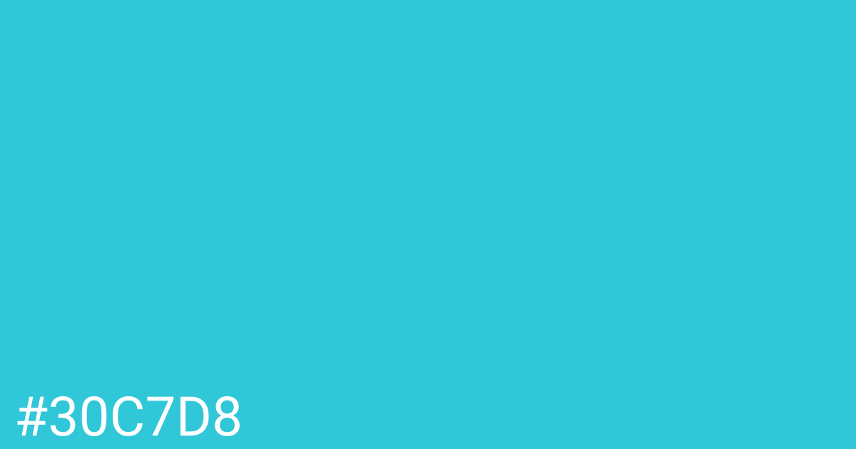 Hex color #30c7d8 graphic