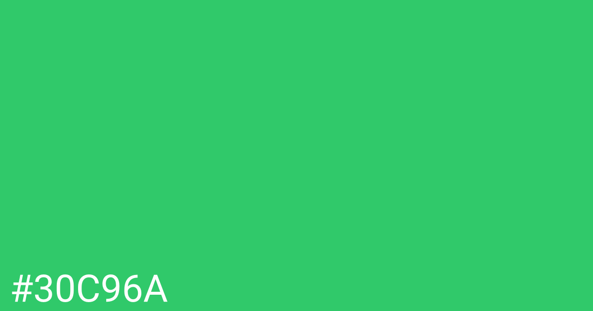 Hex color #30c96a graphic