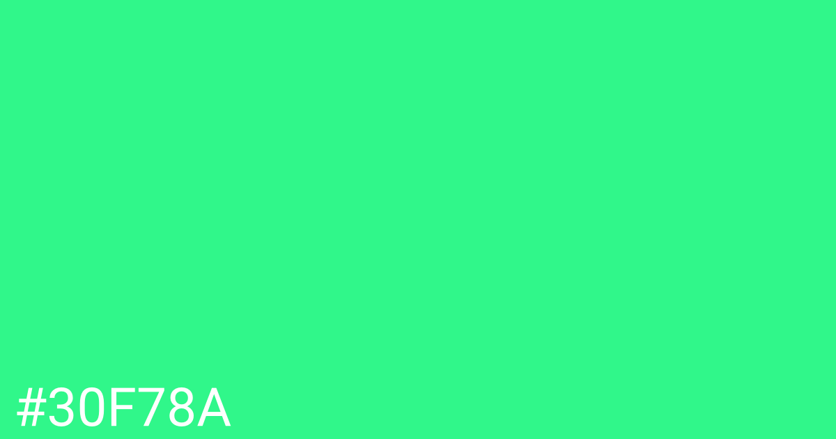 Hex color #30f78a graphic