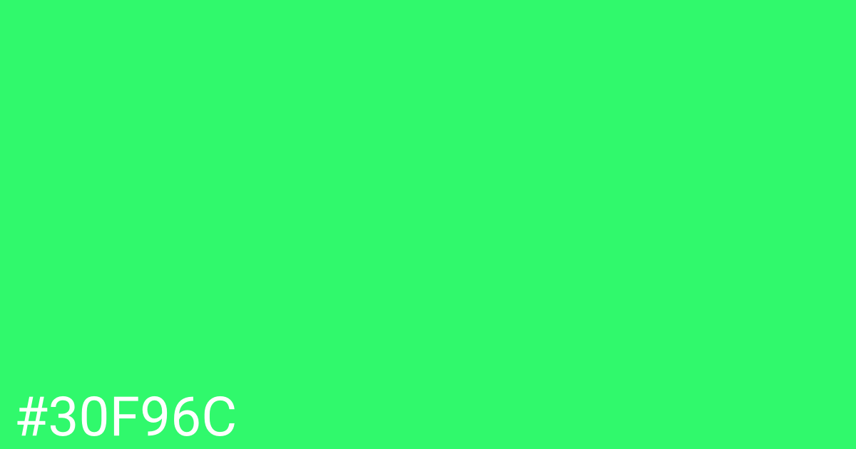 Hex color #30f96c graphic