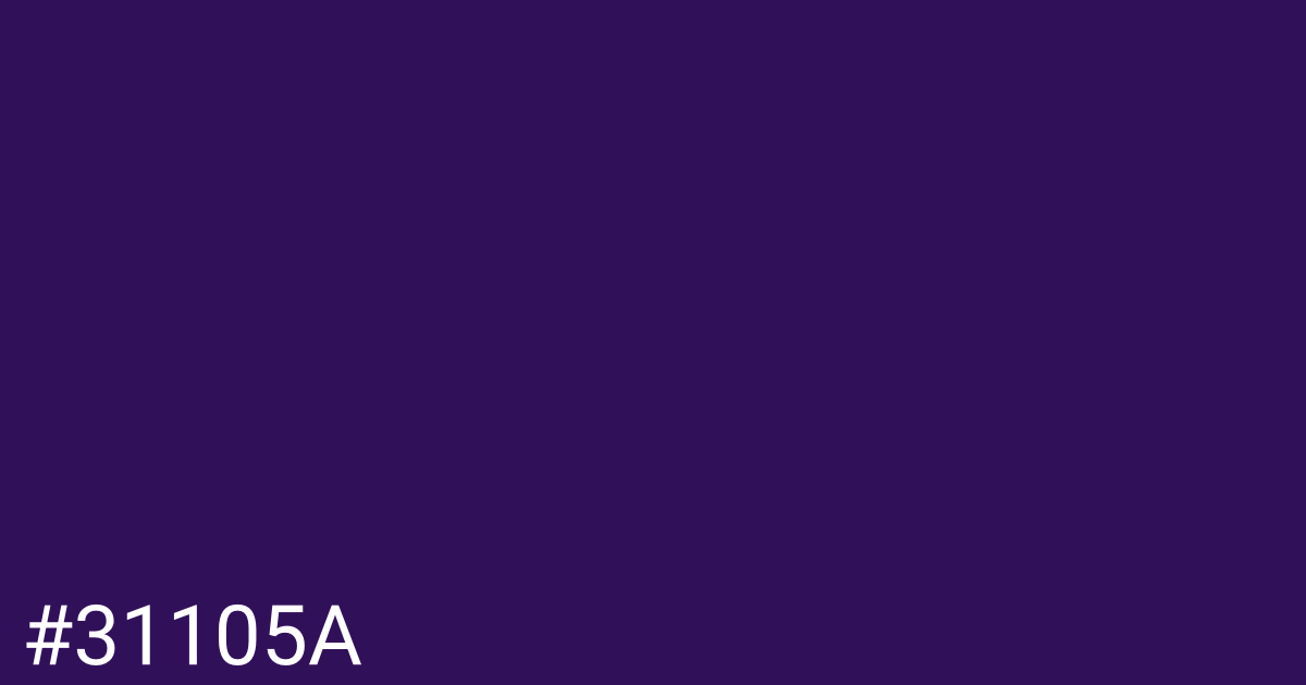 Hex color #31105a graphic