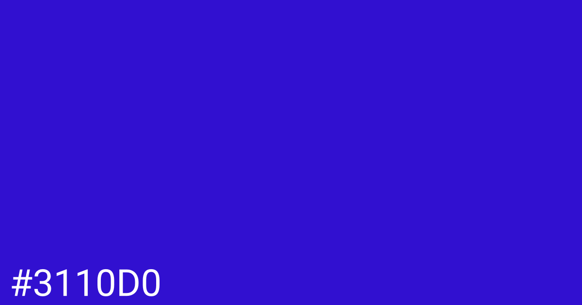 Hex color #3110d0 graphic