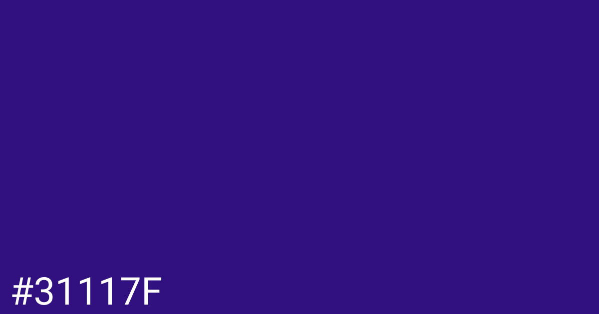 Hex color #31117f graphic