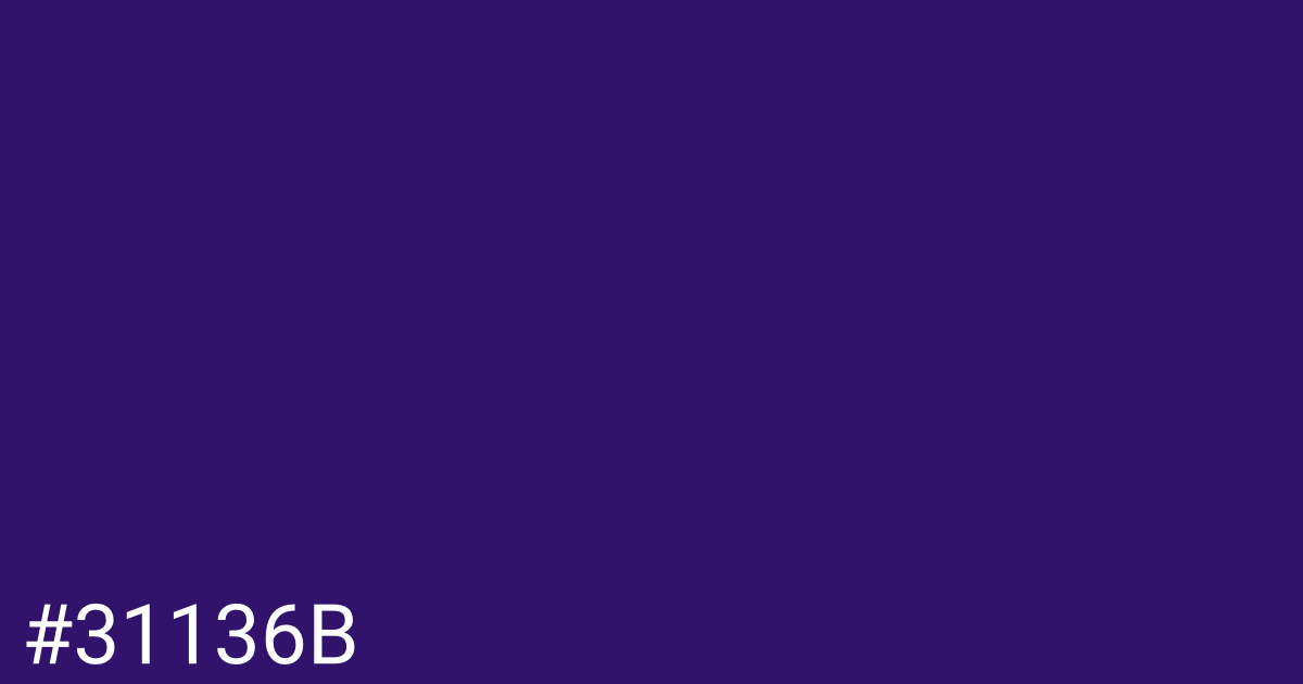 Hex color #31136b graphic
