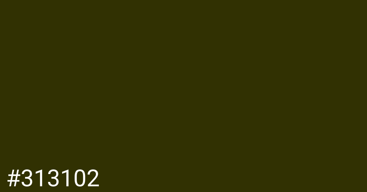 Hex color #313102 graphic