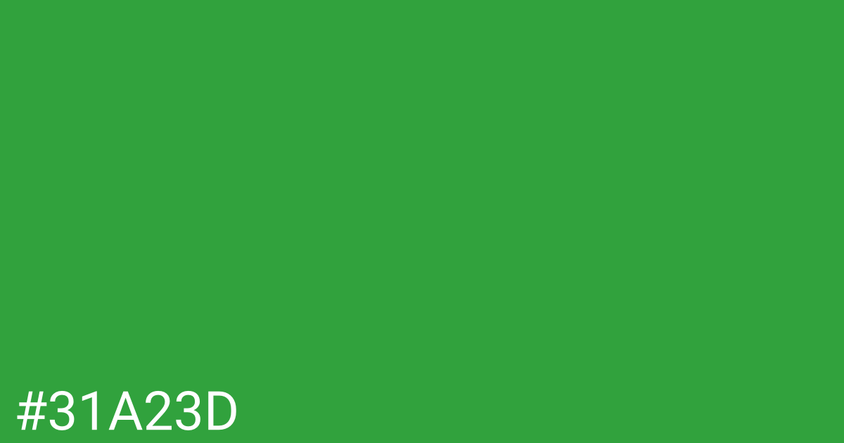 Hex color #31a23d graphic