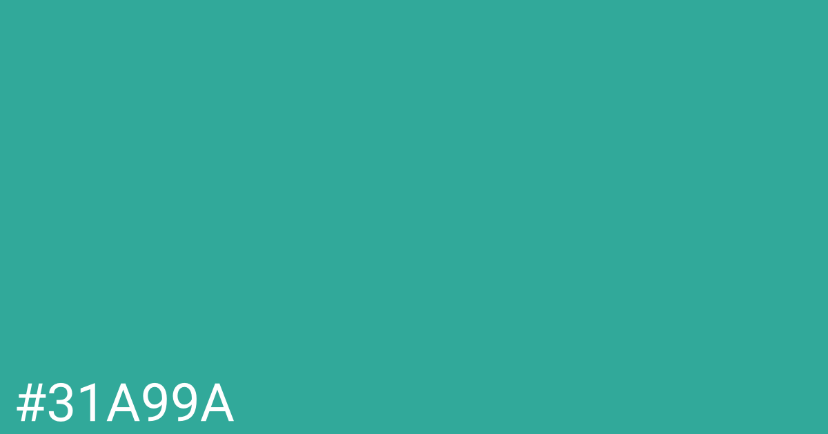 Hex color #31a99a graphic