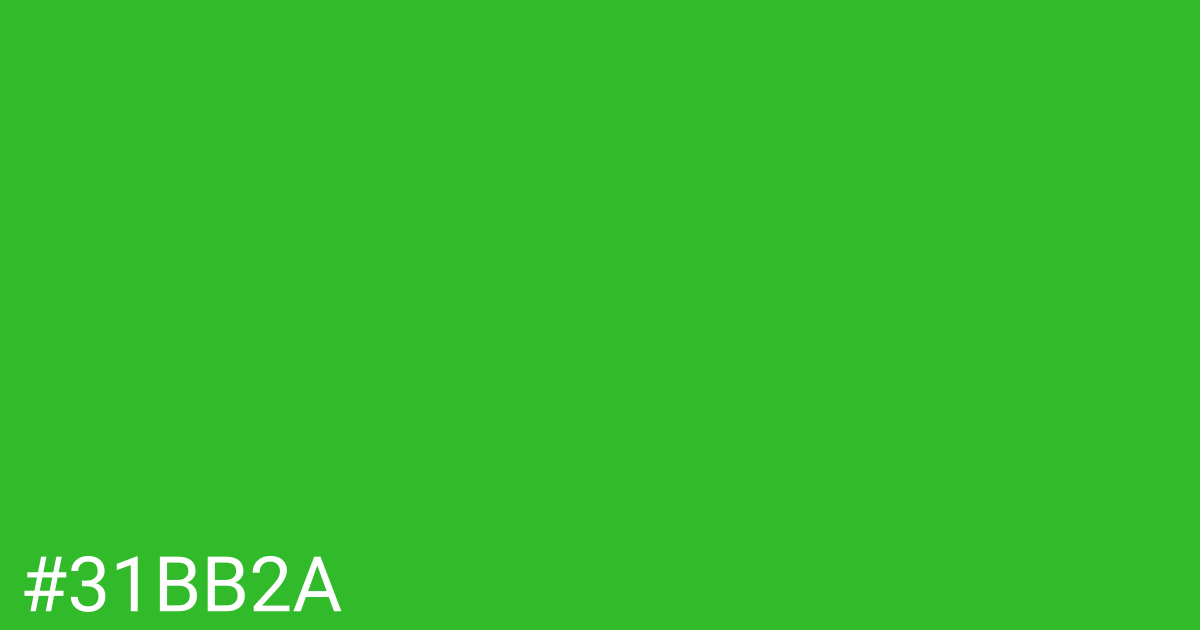 Hex color #31bb2a graphic