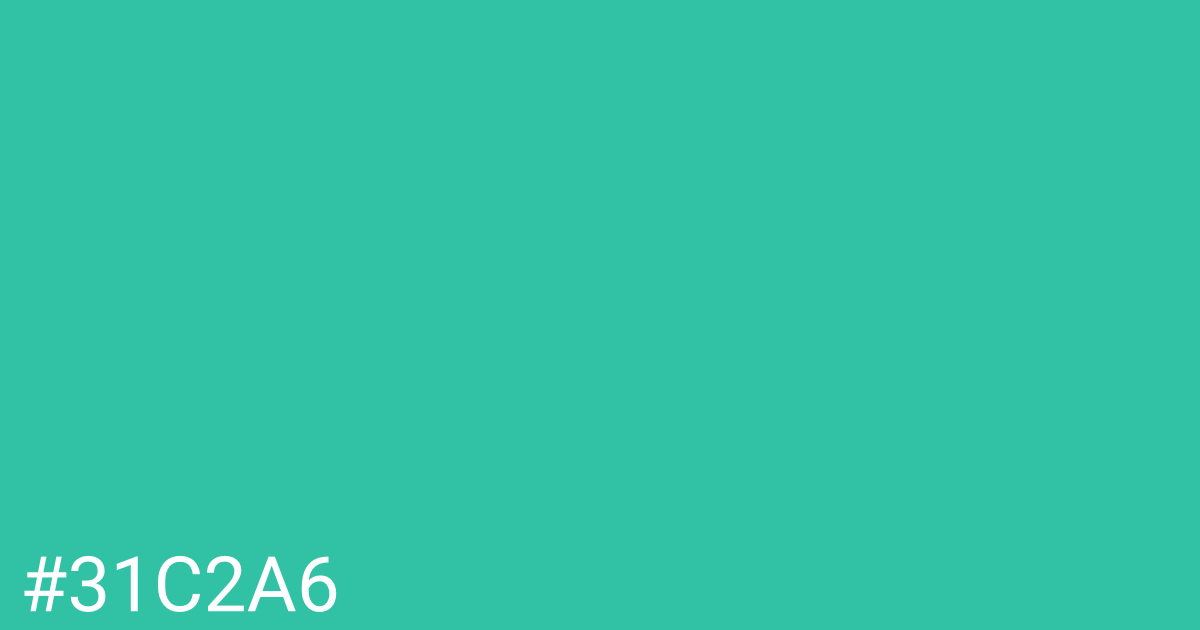 Hex color #31c2a6 graphic