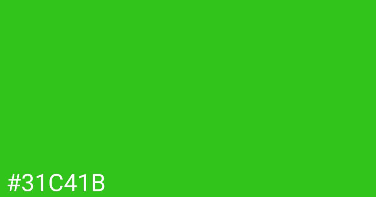 Hex color #31c41b graphic