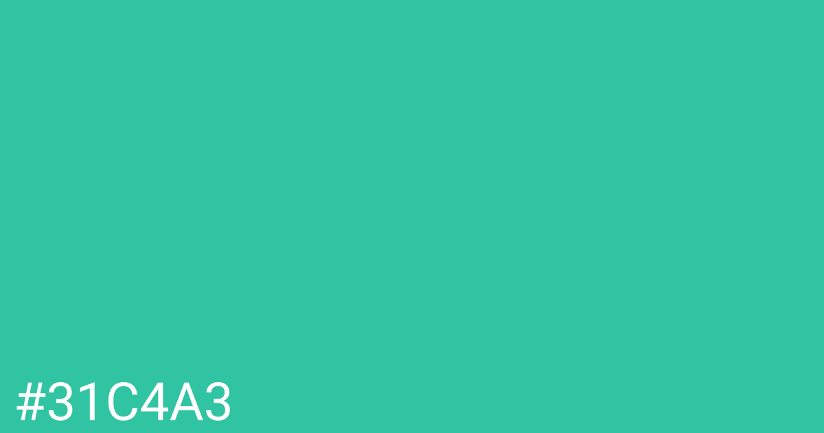Hex color #31c4a3 graphic