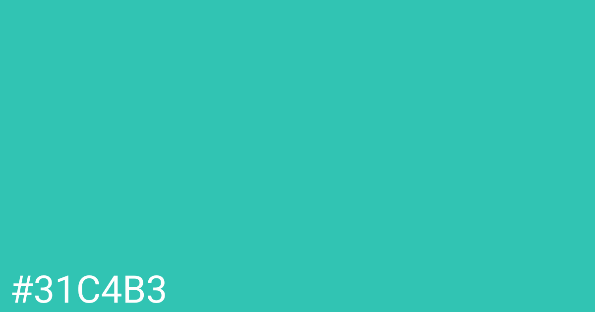 Hex color #31c4b3 graphic