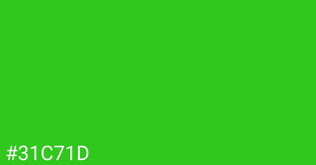 Hex color #31c71d graphic