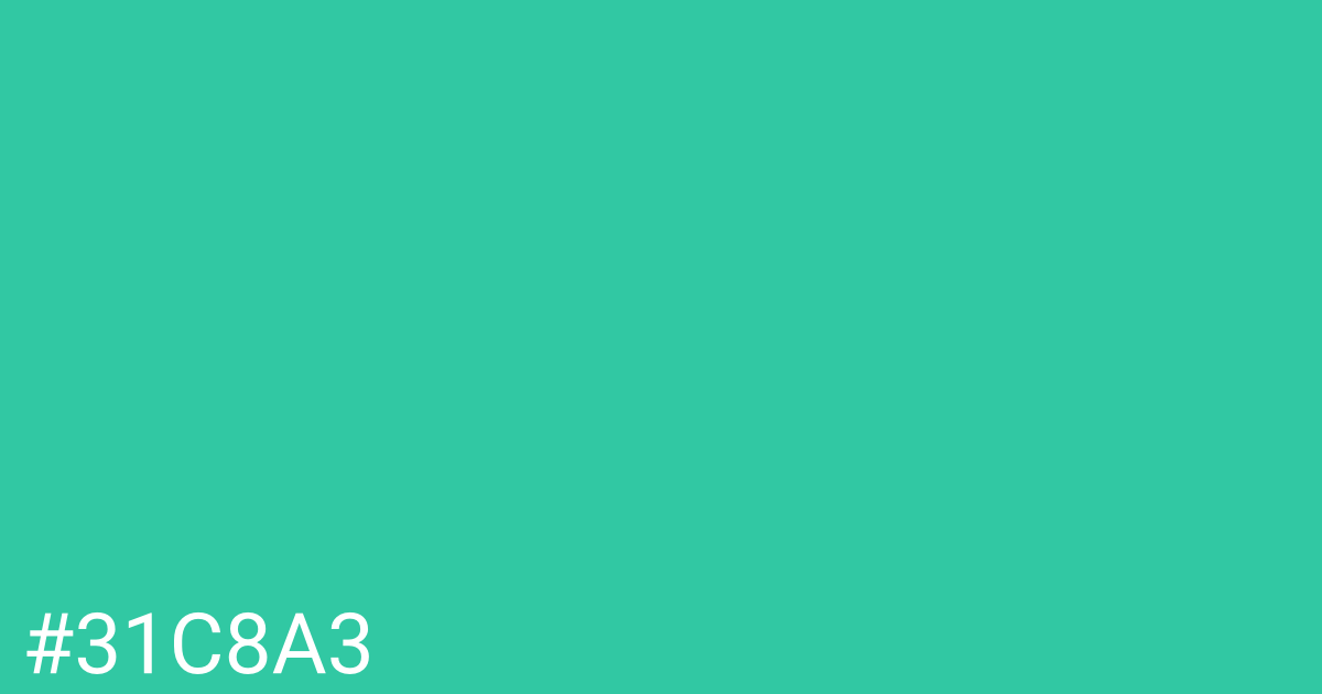 Hex color #31c8a3 graphic