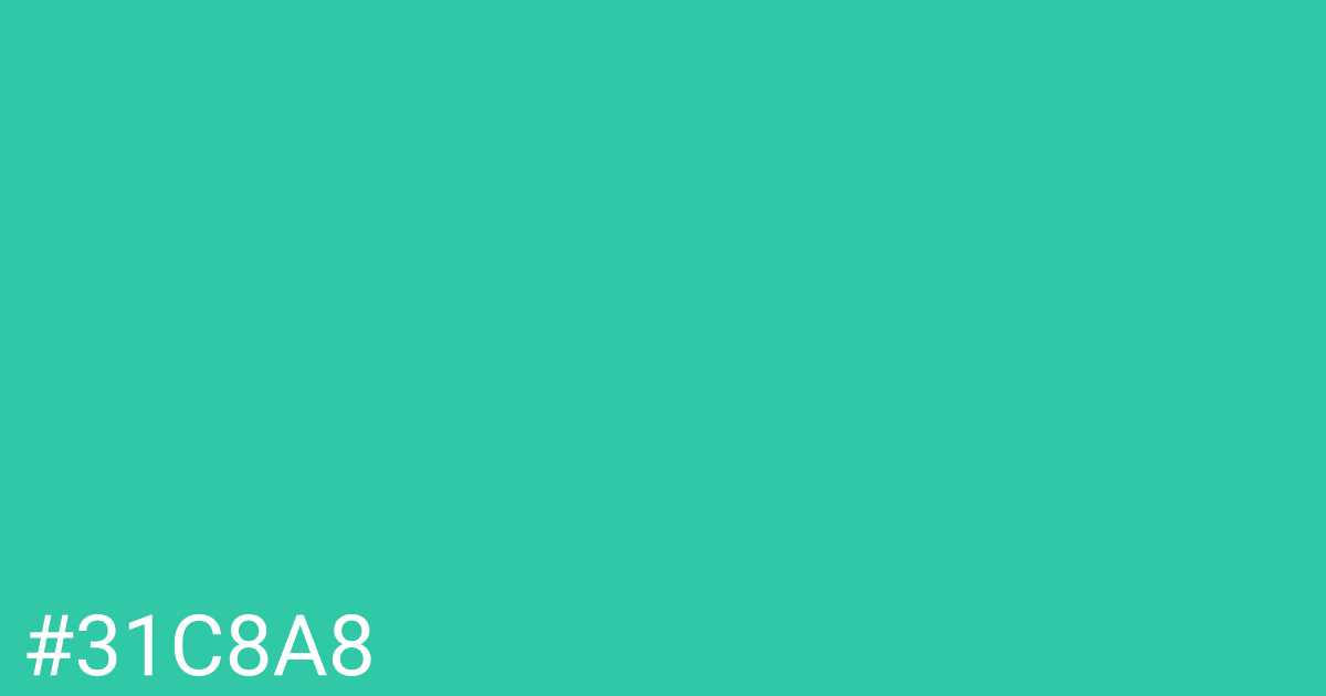 Hex color #31c8a8 graphic