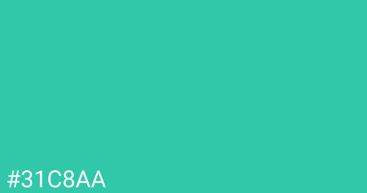 Hex color #31c8aa graphic